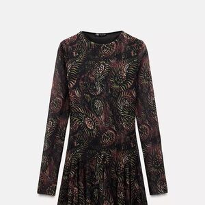 Zara Printed Tulle Dress
